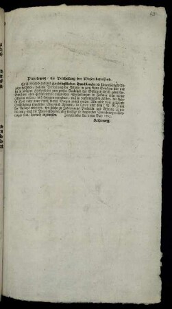 Verordnung, die Vertheilung der Wiesen betreffend : Zweybrücken den 24ten May 1763.