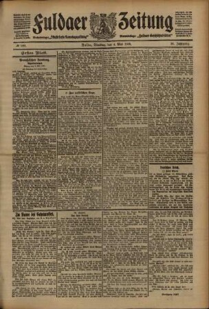 Erste Ausgabe vom Dienstag, den 04. Mai 1909.