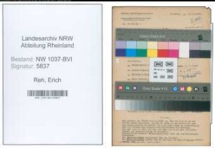 Entnazifizierung Erich Reh , geb. 18.01.1912 (Angestellter)
