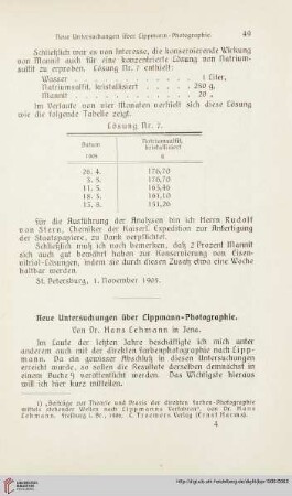 20: Neue Untersuchungen über Lippmann-Photographie