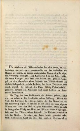 Leibniz und die philosophische Thätigkeit der Akademie im vorigen Jahrhundert : ein Vortrag, gehalten am Gedächtnisstage Leibnizens, am 1. Juli 1852, in der Königlichen Akademie der Wissenschaften