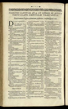 Elenchus Capitum, Quæ Ex Ordine In Altera Parte Clavis Scripturae Tractantur.