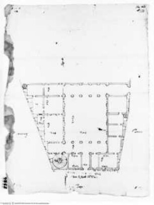 Rom, Palazzo Aldobrandino (della Provincia) a Piazza Santi Apostoli, Grundriss des Erdgeschosses