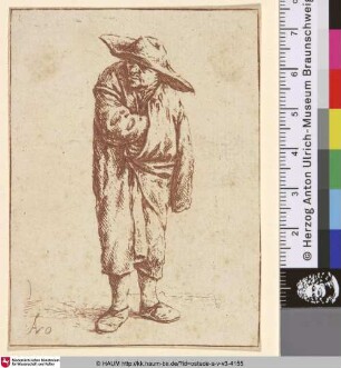 [Bauer im Mantel; Peasant with his hands in his cloak; Gueux enveloppé d'un manteau]