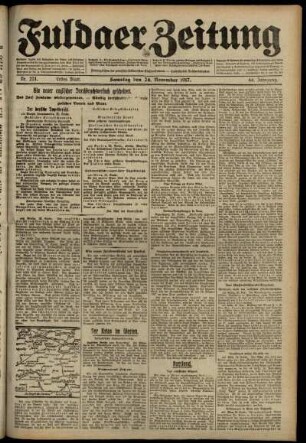 Erste Ausgabe vom Samstag, den 24. November 1917.