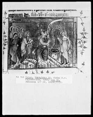 Perikopenbuch des Erzbischofs Kuno von Falkenstein: Christus und die Samariterin