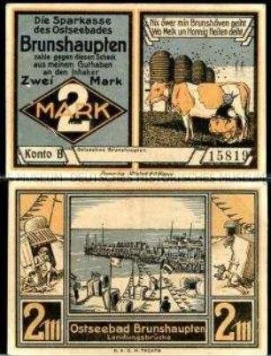 Brunshaupten 2 Mark, Notgeldserie