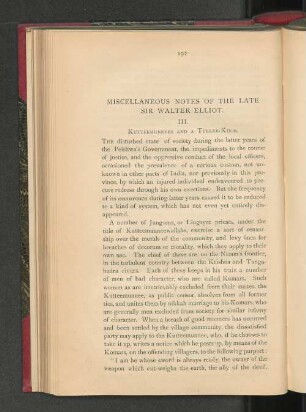 Miscellaneous Notes of the Late Sir Walter Elliot. III.