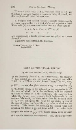 Note on the lunar theory.