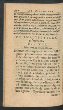 De Analysi Syllogismorum. Cap. XIII.