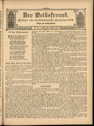 Ausgabe vom Sonntag, den 26. Dezember 1909.