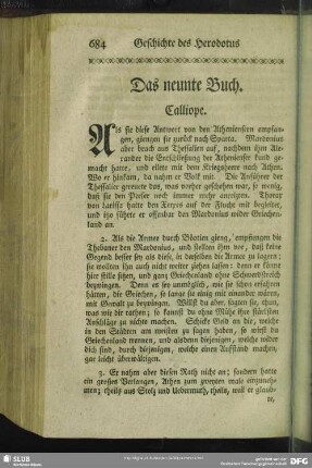 Das neunte Buch. Calliope