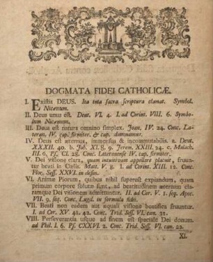 Dogmata fidei catholicæ.