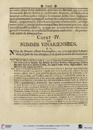 Caput IV: de Nummis Vinariensibus