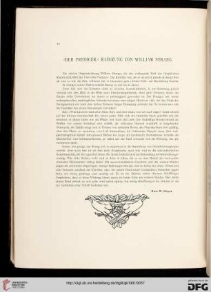 "Der Prediger": Radierung von William Strang
