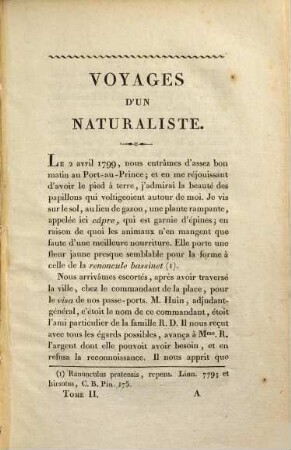 Voyages D'Un Naturaliste, Et Ses Observations : Faites sur les trois règnes de la Nature, .... 2