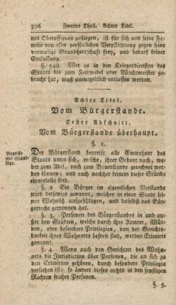 Achter Titel. Vom Bürgerstande