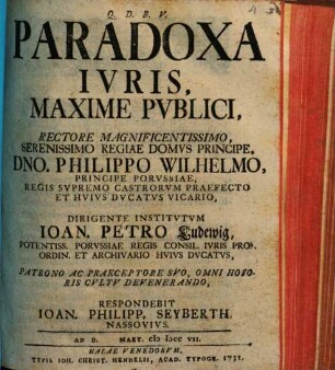 Paradoxa iuris maxime publici
