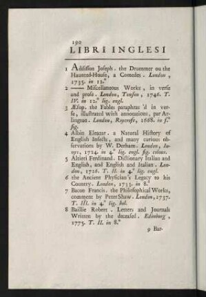 190-199, Libri Inglesi
