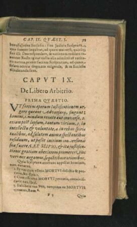 Caput IX. De Libero Arbitrio.