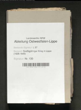 Kontributionen an die Kaiserlichen und die kaiserliche Garnision zu Lemgo