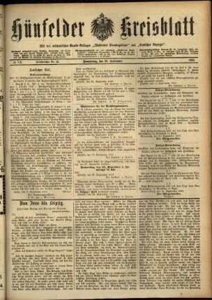 Ausgabe vom Donnerstag, den 25. September 1913.