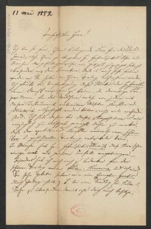 Brief an B. Schott's Söhne : 17.05.1852