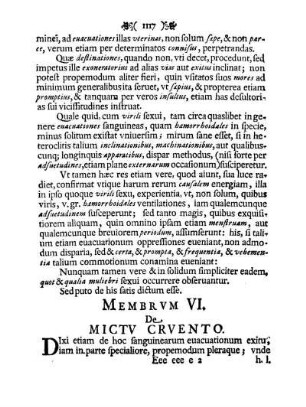 Membrvm VI. De Mictv Crvento.