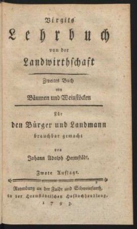 Buch 2: von Bäumen und Weinstöcken : Für den Bürger und Landmann brauchbar gemacht