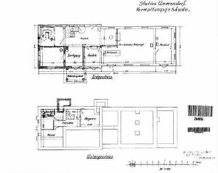 Ummendorf: Empfangsgebäude Verwaltungsgebäude Grundrisse UG,EG