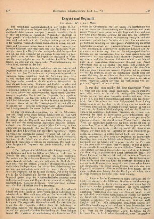 447-454 Exegese und Dogmatik