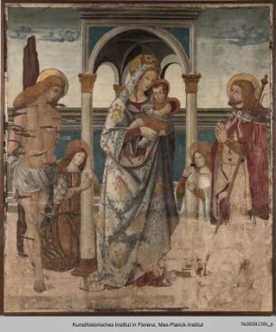 Madonna di Loreto umgeben von zwei Engeln und den Heiligen Sebastian und Rochus von Montpellier