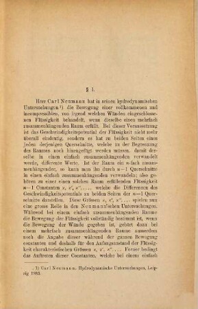 Über die Integration der Differentialgleichungen eines neuen hydrodynamischen Problems