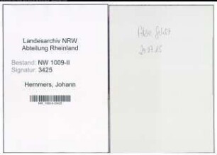 Entnazifizierung Johann Hemmers , geb. 05.07.1905 (Pfleger)