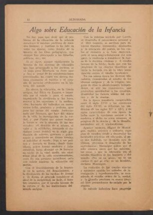 Algo sobre educación de la infancia