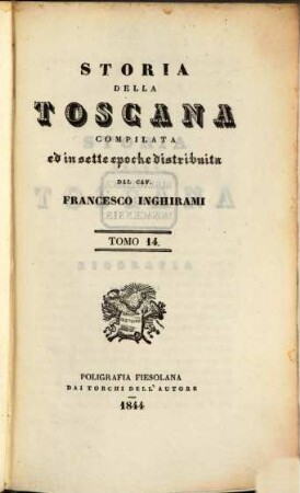 Storia della Toscana : compilata ed in sette epoche distribuita, 14. Biografia ; p. 3
