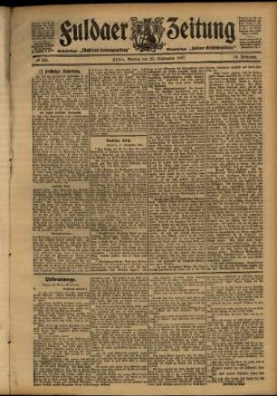 Ausgabe vom Montag, den 23. September 1907.