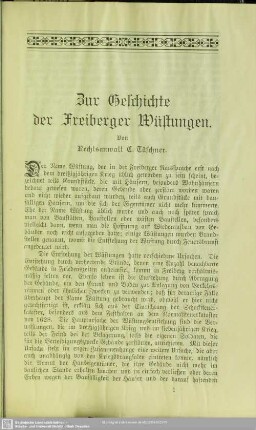Zur Geschichte der Freiberger Wüstungen