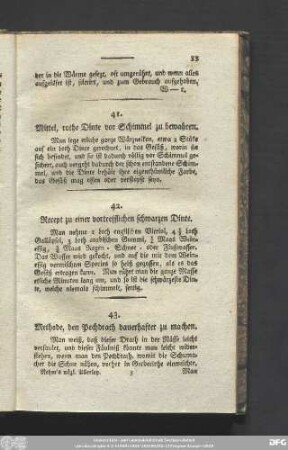 42. Recept zu einer vortrefflichen schwarzen Dinte.