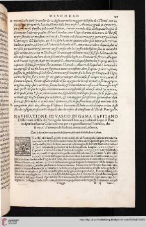 Navigatione di Vasco di Gama Capitano [...]