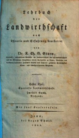 Lehrbuch der Landwirthschaft : nach Theorie und Erfahrung bearbeitet, 1,2. Specielle Landwirthschaft, Viehzucht