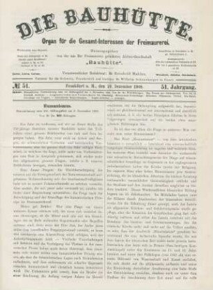 No. 51. Frankfurt a. M., den 19. Dezember 1908. 51. Jahrgang.