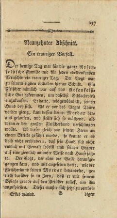 Neunzehnter Abschnitt. Ein trauriger Vorfall.