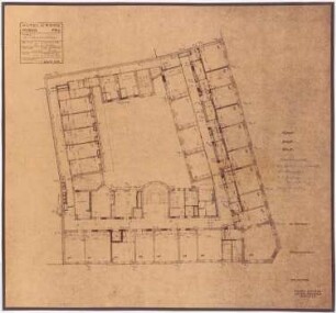 Park Hotel, Posen: Grundriss 3. Obergeschoss mit Einzeichnung Lüftungsanlage 1:100