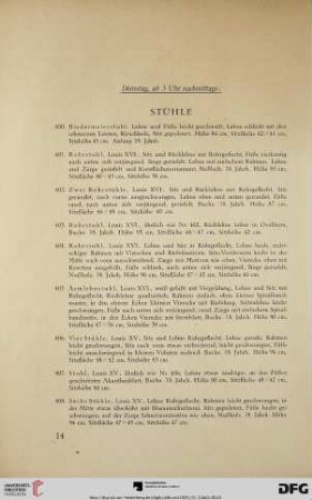 Dienstag, ab 3 Uhr nachmittags (Nr. 400-648)