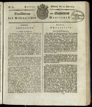 No. 57, Mittwoch den 15. July 1812