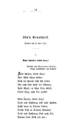 Ida's Krankheit - Neuwied seit 20. Juni 1852