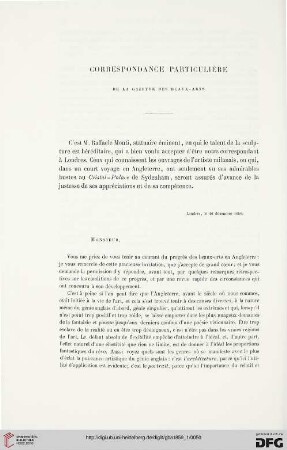 1: Correspondance particulière de la Gazette des Beaux-Arts
