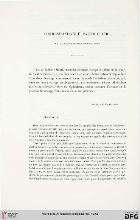 1: Correspondance particulière de la Gazette des Beaux-Arts