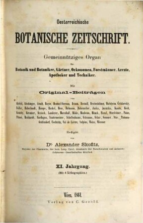 Österreichische botanische Zeitschrift. 11. 1861